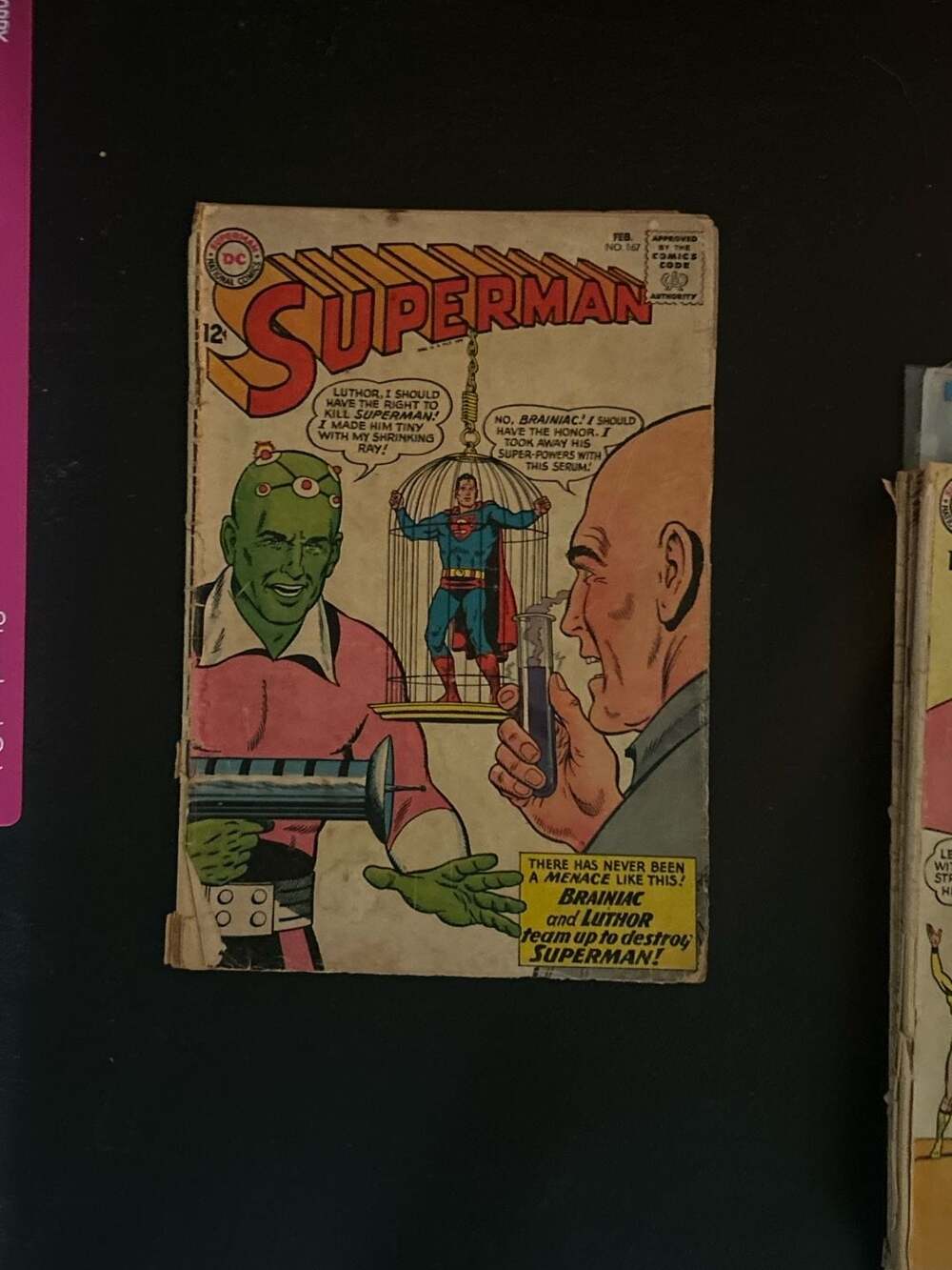 Superman #167 Silver Age DC Comics Feb 1964 Brainiac and Luthor Team-Up